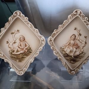 Vintage Lefton Bisque Plaques